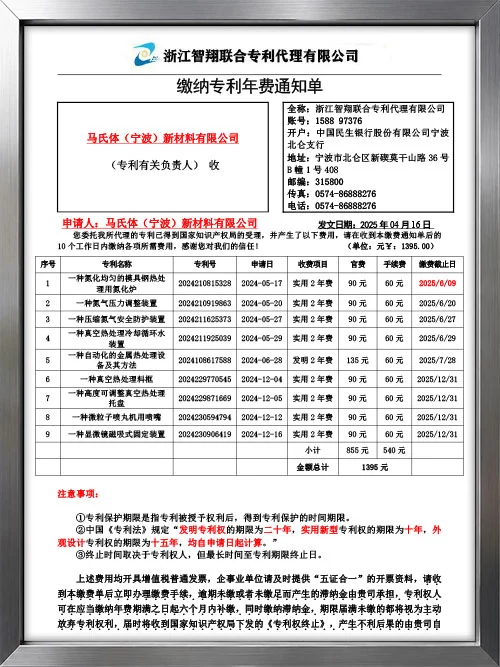 Martensitic — 9 Patents — Annual Fee List
